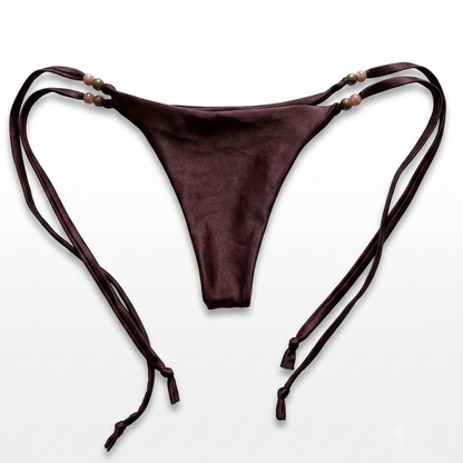 Plum Burgundy Beaded String Bottom