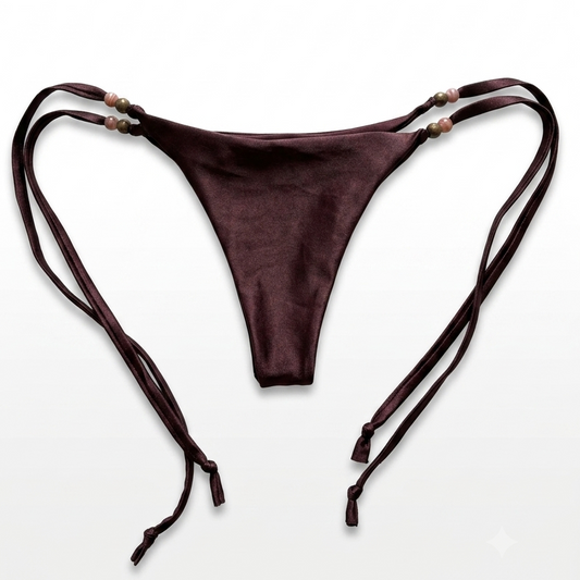 Plum Burgundy Beaded String Bottom
